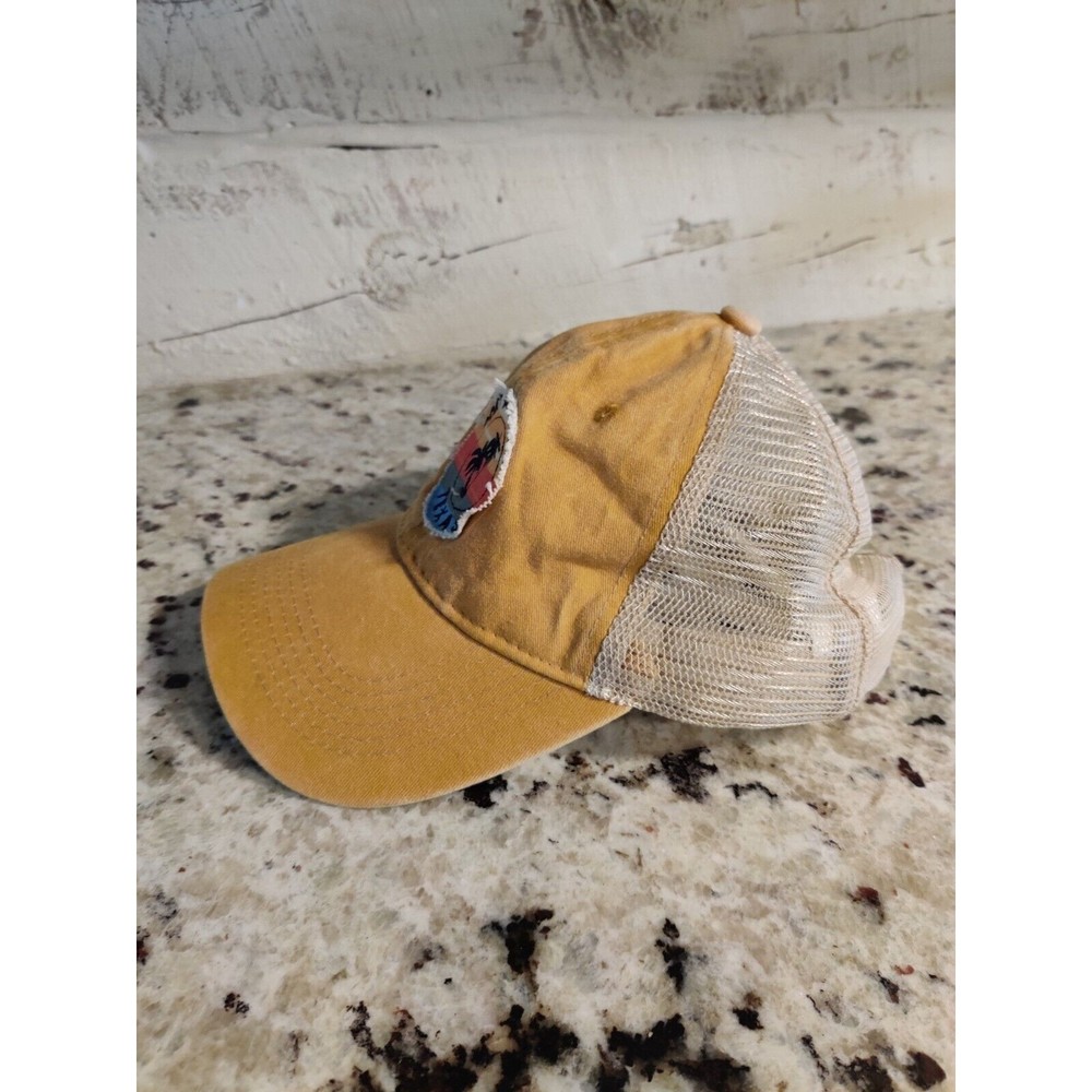 Port Aransas, Texas Hat Cap, Salt Creek Apparel. Yellow Canvas and Mesh Snapback - Picture 4 of 7